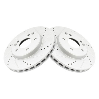 TRQ® - Performance Cross Drilled and Slotted Front Disc Brake Rotors
