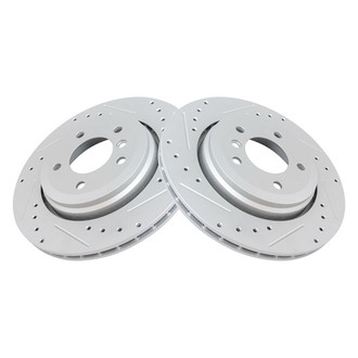 TRQ® - Performance Cross Drilled and Slotted Rear Disc Brake Rotors