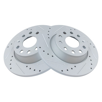 TRQ® - Performance Cross Drilled and Slotted Rear Disc Brake Rotors