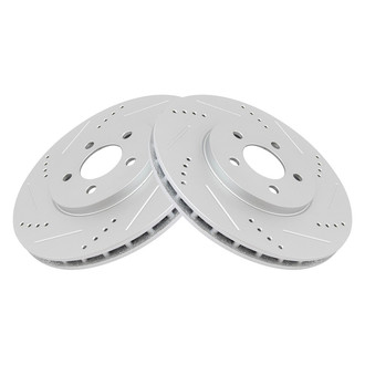 TRQ® - Performance Cross Drilled and Slotted Front Disc Brake Rotors
