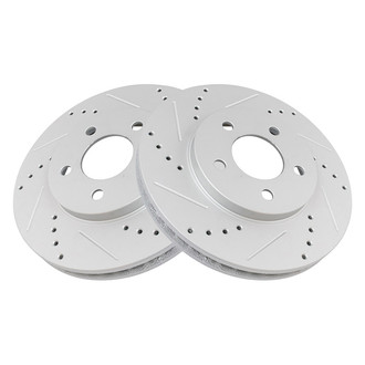 TRQ® - Performance Cross Drilled and Slotted Front Disc Brake Rotors