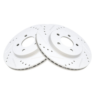 TRQ® - Performance Cross Drilled and Slotted Rear Disc Brake Rotors