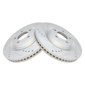 TRQ® - Performance Cross Drilled and Slotted Front Disc Brake Rotors