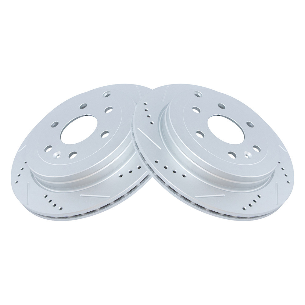 TRQ® BRA74779 - Performance Cross Drilled and Slotted Rear Disc