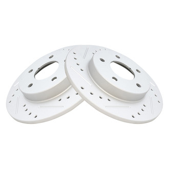 TRQ® - Performance Cross Drilled and Slotted Rear Disc Brake Rotors
