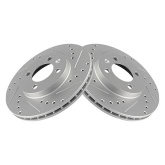TRQ® - Performance Cross Drilled and Slotted Front Disc Brake Rotors
