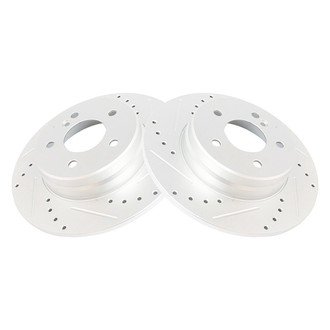 TRQ® - Performance Cross Drilled and Slotted Rear Disc Brake Rotors