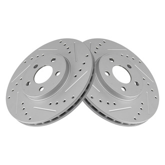 TRQ® - Performance Cross Drilled and Slotted Front Disc Brake Rotors