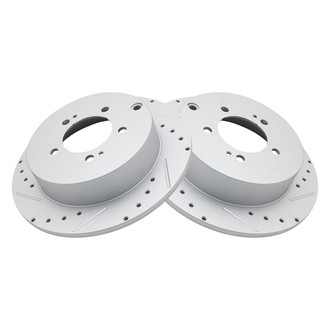 TRQ® - Performance Cross Drilled and Slotted Rear Disc Brake Rotors