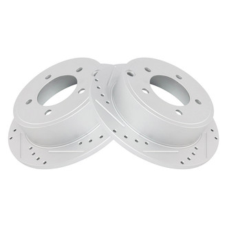 TRQ® - Performance Cross Drilled and Slotted Rear Disc Brake Rotors