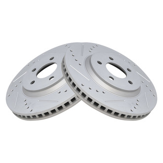 TRQ® - Performance Cross Drilled and Slotted Front Disc Brake Rotors