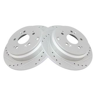 TRQ® - Performance Cross Drilled and Slotted Rear Disc Brake Rotors