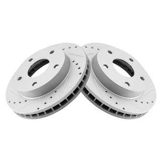 TRQ® - Performance Cross Drilled and Slotted Front Disc Brake Rotors