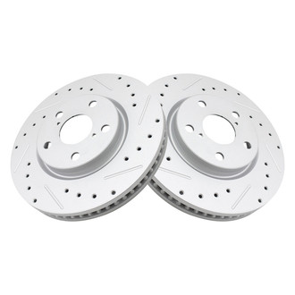 TRQ® - Performance Cross Drilled and Slotted Front Disc Brake Rotors