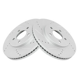 TRQ® - Performance Cross Drilled and Slotted Front Disc Brake Rotors