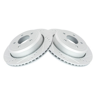 TRQ® - Performance Cross Drilled and Slotted Rear Disc Brake Rotors