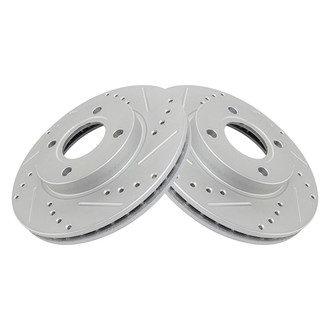 TRQ® - Performance Cross Drilled and Slotted Front Disc Brake Rotors