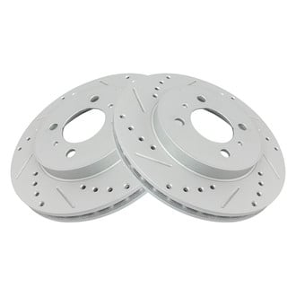 TRQ® - Performance Cross Drilled and Slotted Front Disc Brake Rotors