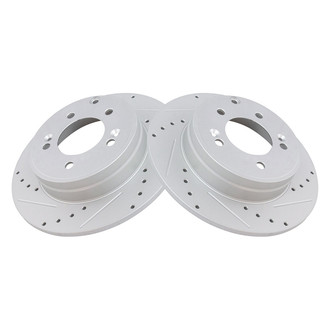 TRQ® - Performance Cross Drilled and Slotted Rear Disc Brake Rotors
