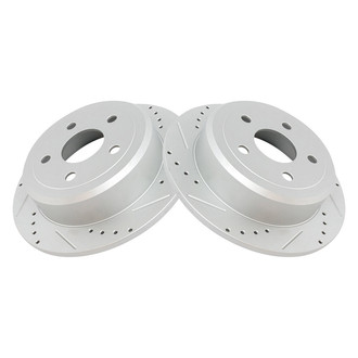 TRQ® - Performance Cross Drilled and Slotted Rear Disc Brake Rotors