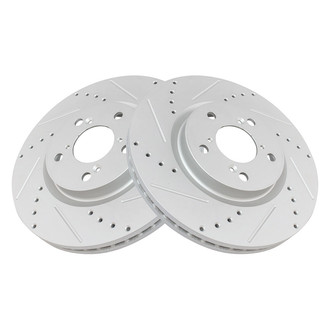 TRQ® - Performance Cross Drilled and Slotted Front Disc Brake Rotors
