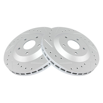 TRQ® - Performance Cross Drilled and Slotted Front Disc Brake Rotors
