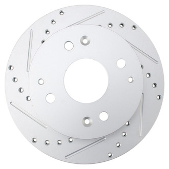 TRQ® - Performance Cross Drilled and Slotted Rear Disc Brake Rotors