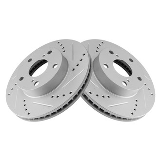 TRQ® - Performance Cross Drilled and Slotted Front Disc Brake Rotors
