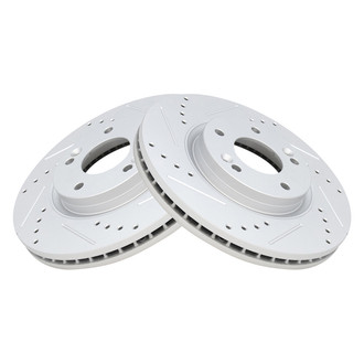 TRQ® - Performance Cross Drilled and Slotted Front Disc Brake Rotors