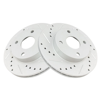 TRQ® - Performance Cross Drilled and Slotted Front Disc Brake Rotors