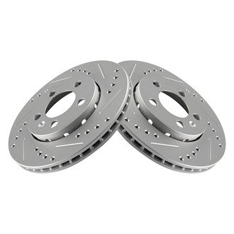 TRQ® - Performance Cross Drilled and Slotted Rear Disc Brake Rotors
