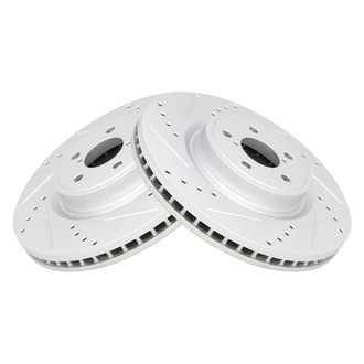 TRQ® - Performance Cross Drilled and Slotted Front Disc Brake Rotors