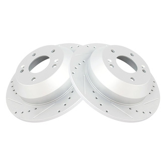 TRQ® - Performance Cross Drilled and Slotted Rear Disc Brake Rotors