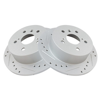 TRQ® - Performance Cross Drilled and Slotted Rear Disc Brake Rotors