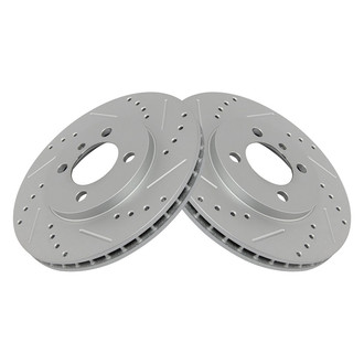 TRQ® - Performance Cross Drilled and Slotted Front Disc Brake Rotors