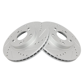 TRQ® - Performance Cross Drilled and Slotted Front Disc Brake Rotors