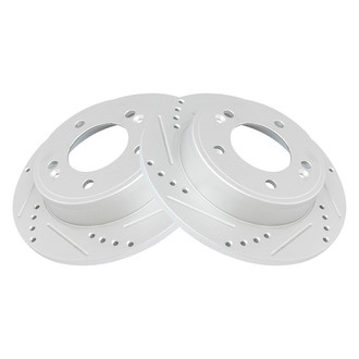 TRQ® - Performance Cross Drilled and Slotted Rear Disc Brake Rotors