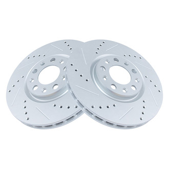 TRQ® - Performance Cross Drilled and Slotted Front Disc Brake Rotors