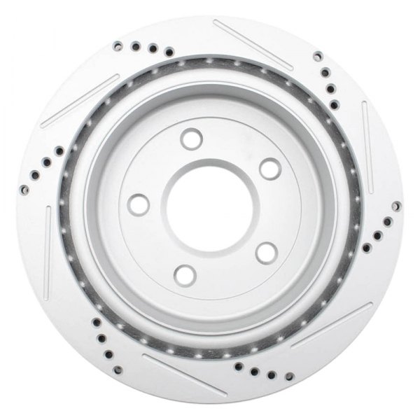 TRQ® BRA74877 - Performance Cross Drilled and Slotted Rear Disc