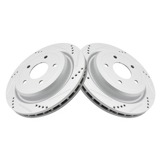 TRQ® - Performance Cross Drilled and Slotted Rear Disc Brake Rotors