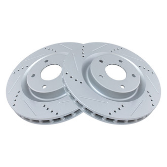 TRQ® - Performance Cross Drilled and Slotted Front Disc Brake Rotors