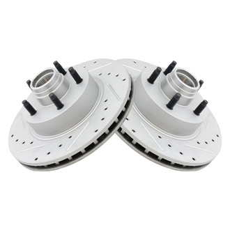 TRQ® - Performance Cross Drilled and Slotted Front Disc Brake Rotors