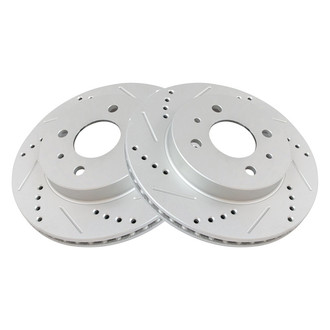 TRQ® - Performance Cross Drilled and Slotted Front Disc Brake Rotors