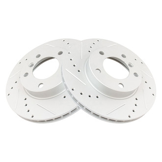 TRQ® - Performance Cross Drilled and Slotted Front Disc Brake Rotors