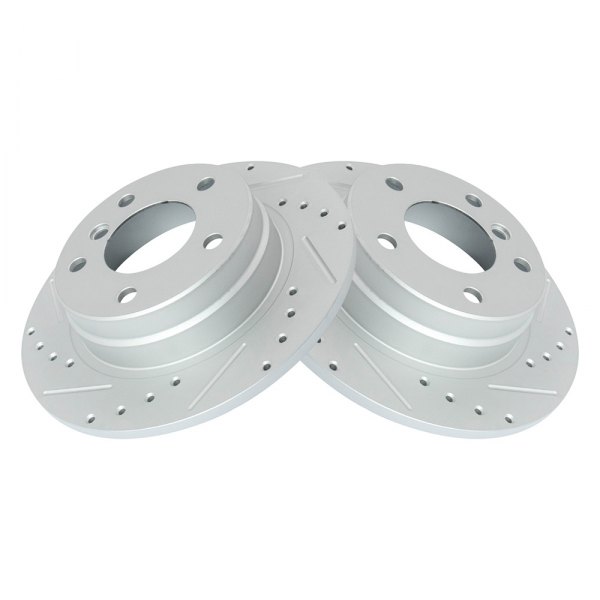 TRQ® - Performance Cross Drilled and Slotted Rear Disc Brake Rotors