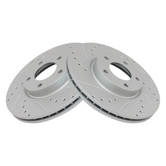 TRQ® - Performance Cross Drilled and Slotted Front Disc Brake Rotors