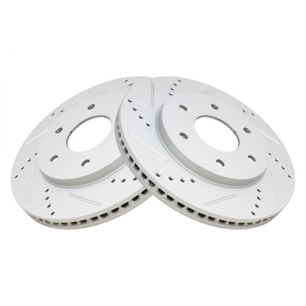 TRQ® - Performance Cross Drilled and Slotted Front Disc Brake Rotors