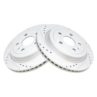 TRQ® - Performance Cross Drilled and Slotted Rear Disc Brake Rotors