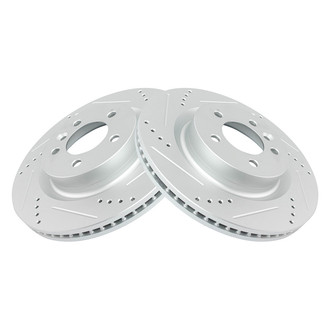 TRQ® - Performance Cross Drilled and Slotted Front Disc Brake Rotors