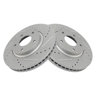 TRQ® - Performance Cross Drilled and Slotted Front Disc Brake Rotors